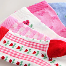 Load image into Gallery viewer, Pink Cotton Rich Cherry Ankle Socks 5 Pack
