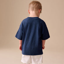 Load image into Gallery viewer, Navy Blue Boat Short Sleeve Graphic T-Shirt (3mths-7yrs)
