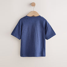 Load image into Gallery viewer, Navy Blue Boat Short Sleeve Graphic T-Shirt (3mths-7yrs)

