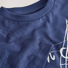 Load image into Gallery viewer, Navy Blue Boat Short Sleeve Graphic T-Shirt (3mths-7yrs)
