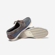 Load image into Gallery viewer, Men&#39;s Boat Shoes Blue Velvet Leather
