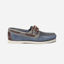 Load image into Gallery viewer, Men&#39;s Boat Shoes Blue Velvet Leather
