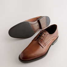 Load image into Gallery viewer, Tan Brown Leather Derby Shoes
