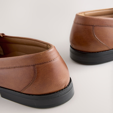 Load image into Gallery viewer, Tan Brown Standard Fit Leather Penny Loafers
