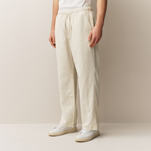 Load image into Gallery viewer, Ecru White Relaxed Fit Cotton Elasticated Drawstring Trousers
