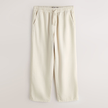 Load image into Gallery viewer, Ecru White Relaxed Fit Cotton Elasticated Drawstring Trousers
