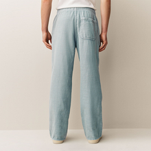 Load image into Gallery viewer, Light Blue Relaxed Fit Cotton Elasticated Drawstring Trousers
