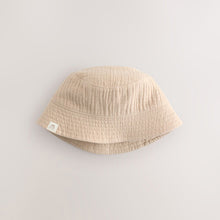 Load image into Gallery viewer, Blue and Beige Baby Bucket Hats 2 Pack
