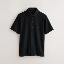 Load image into Gallery viewer, Black N. Premium Textured Jersey Short Sleeve Shirt
