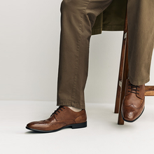 Load image into Gallery viewer, Tan Brown Standard Fit Brogue Shoes
