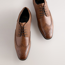 Load image into Gallery viewer, Tan Brown Standard Fit Brogue Shoes

