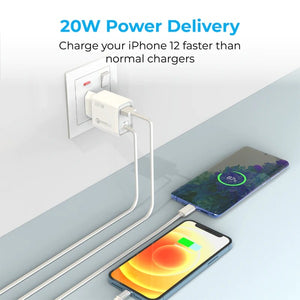 PROMATE 20W Ultra-Fast Charging Wall Charger