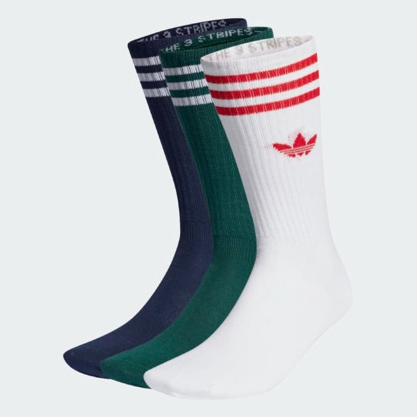 adidas Solid Crew Socks 3 Pairs - White