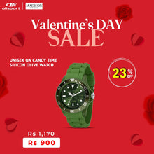 Load image into Gallery viewer, UNISEX QA CANDY TIME SILICON OLIVE WATCH

