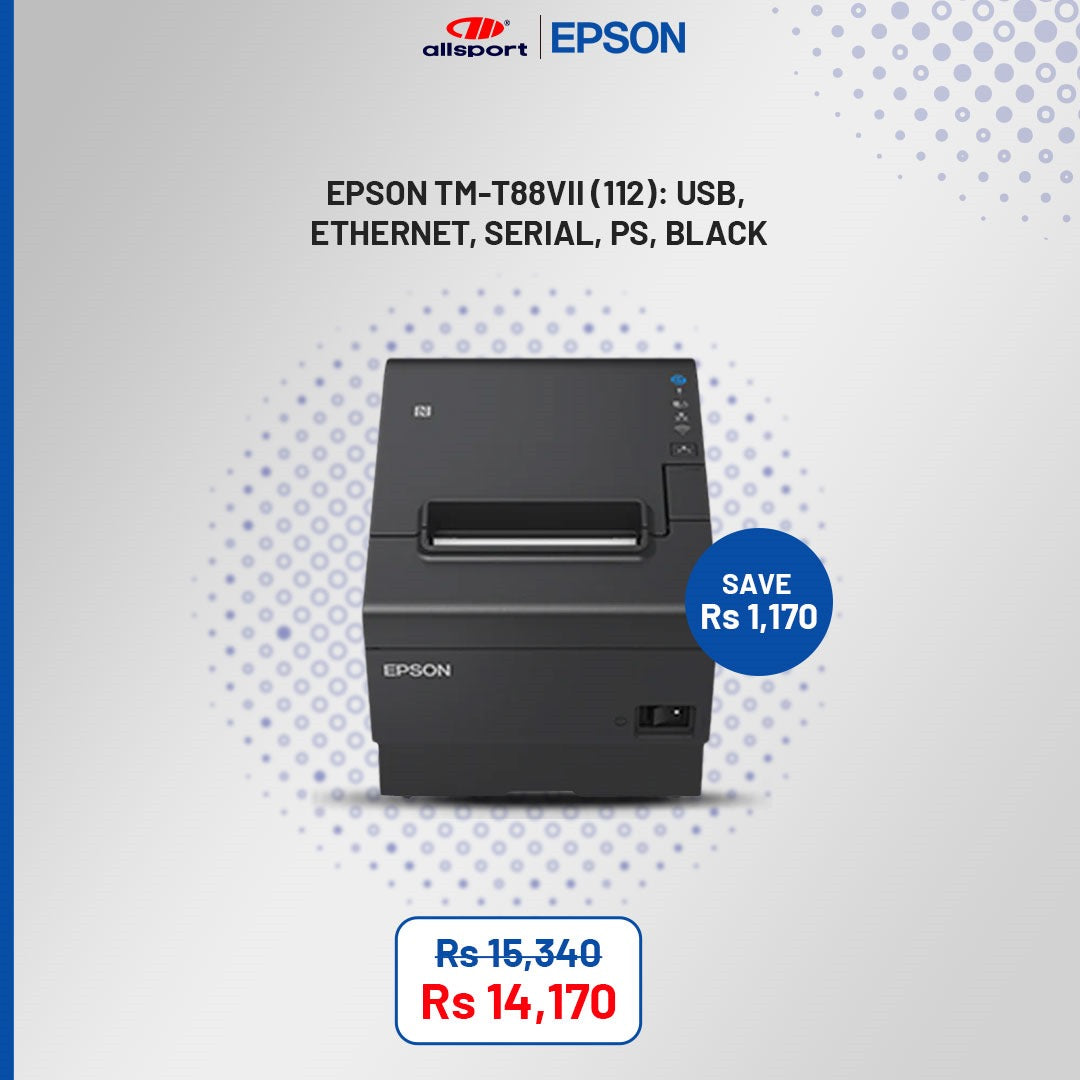 EPSON TM-T88VII (112): USB, ETHERNET, SERIAL, PS, BLACK