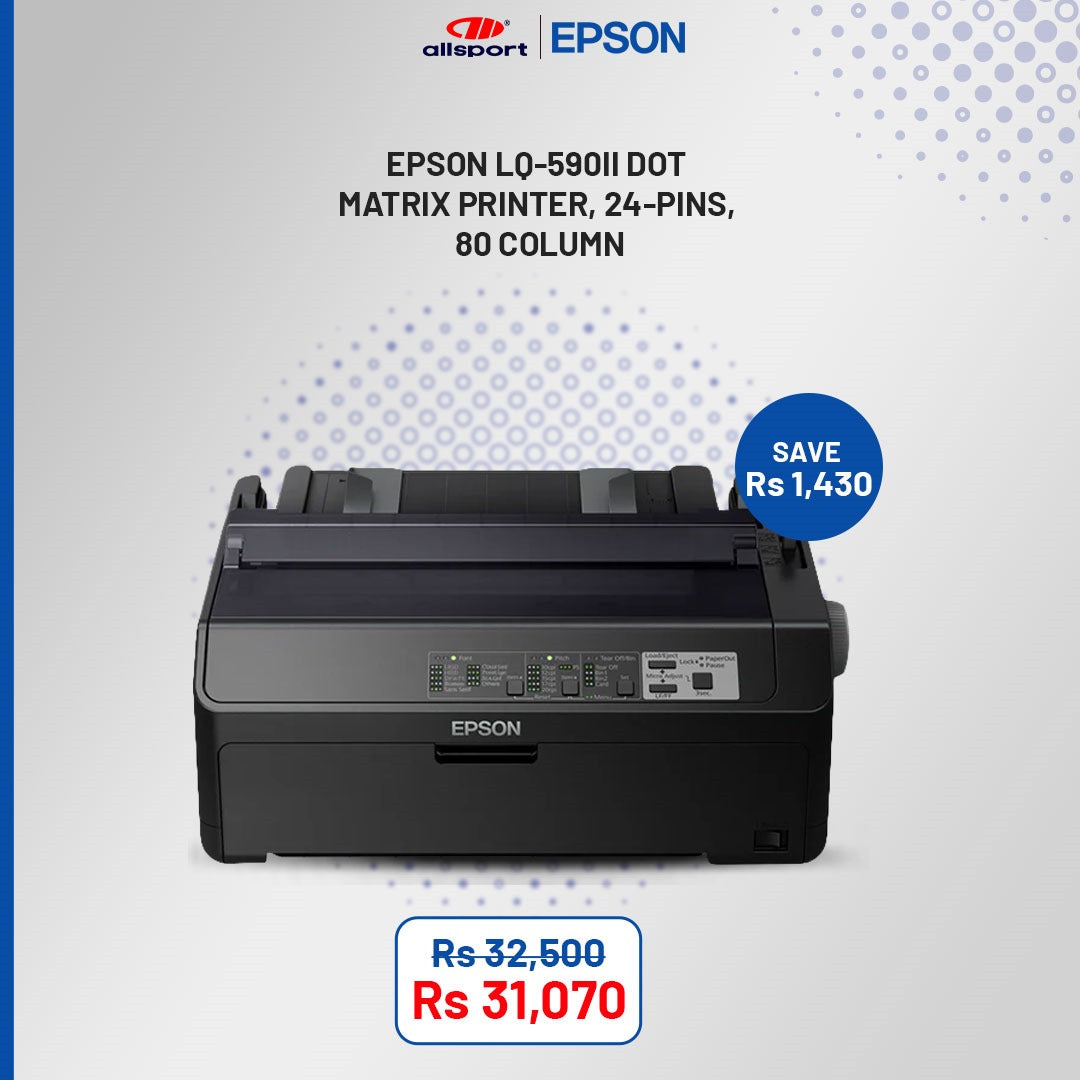 EPSON LQ-590II DOT MATRIX PRINTER, 24-PINS, 80 COLUMN