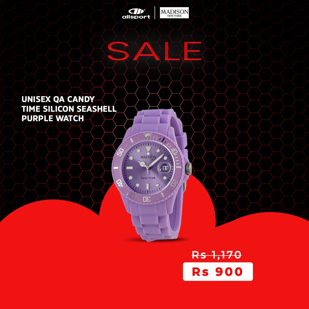 UNISEX QA CANDY TIME SILICON SEASHELL PURPLE WATCH