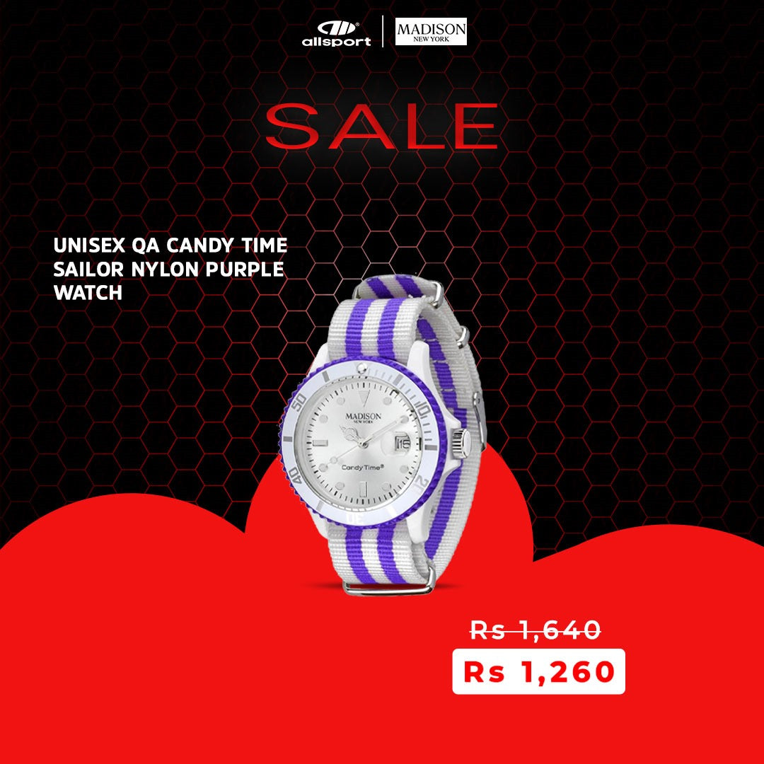 UNISEX QA CANDY TIME SAILOR NYLON PURPLE WATCH