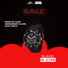 Load image into Gallery viewer, UNISEX QA CANDY CHRONOGRAPH SILICON BLACK WATCH
