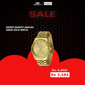 UNISEX QUARTZ ANALOG ANGIE GOLD WATCH