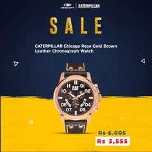 Load image into Gallery viewer, CATERPILLAR Chicago Rose Gold Brown Leather Chronograph Watch
