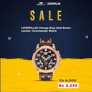 CATERPILLAR Chicago Rose Gold Brown Leather Chronograph Watch