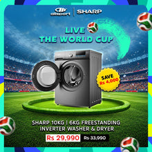 Load image into Gallery viewer, SHARP 10Kg | 6Kg Freestanding Inverter Washer &amp; Dryer
