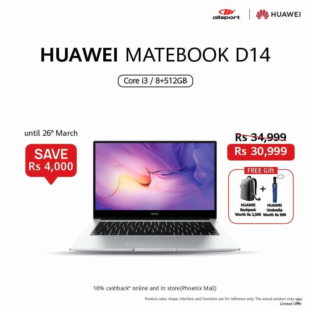 HUAWEI Matebook D 14 i3 8 + 512GB