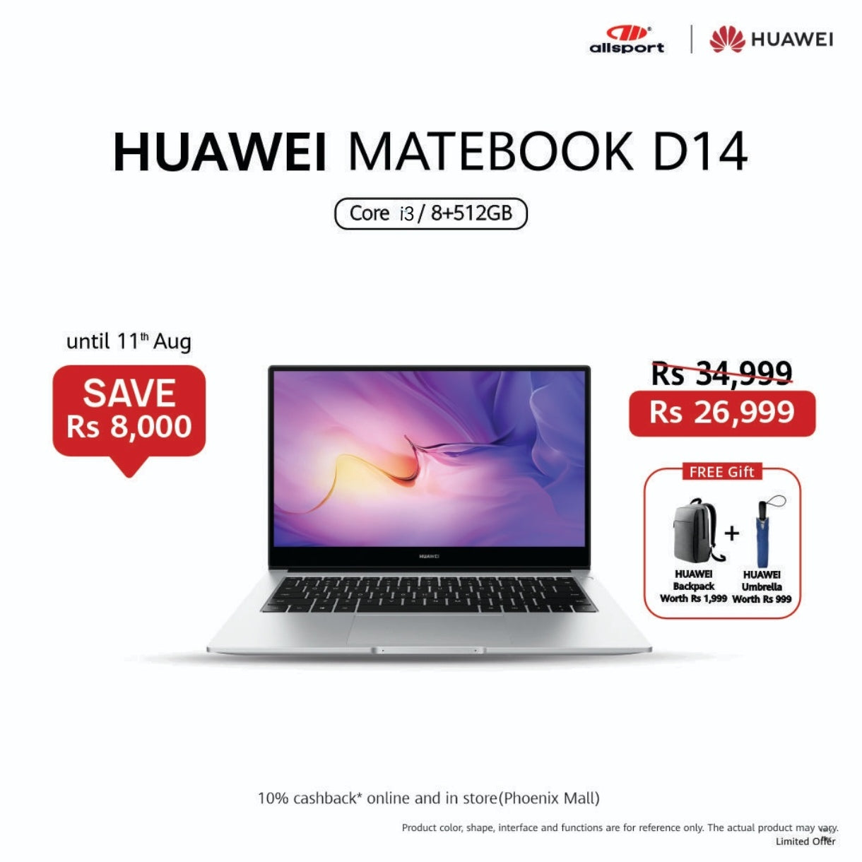 HUAWEI Matebook D 14 i3 8 + 512GB