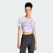 Load image into Gallery viewer, OWN THE RUN 3-STRIPES ALLOVER PRINT T-SHIRT
