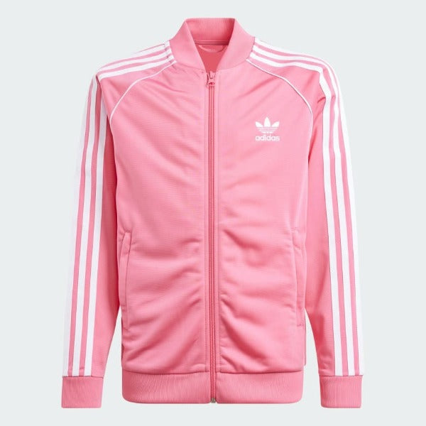 Pink adidas track top best sale