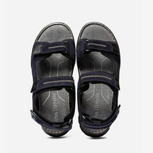 Load image into Gallery viewer, Sandals Man sole ortholite navy leather

