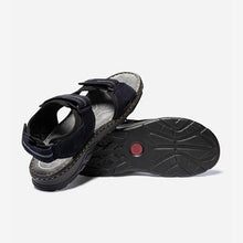 Load image into Gallery viewer, Sandals Man sole ortholite navy leather
