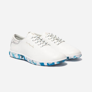Women's Tennis Comfort White Leather Blue Sole