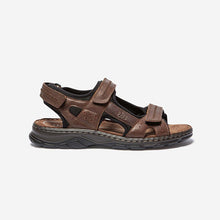 Load image into Gallery viewer, JOHALIN Men&#39;s sandals with velcro brown leather upper
