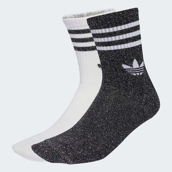 3-Stripes Glitter Crew Socks 2 Pairs