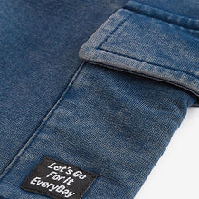 Load image into Gallery viewer, Blue Acid Wash Super Skinny Utility Joggers (3mths-6yrs)
