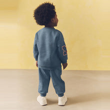 Load image into Gallery viewer, Blue New York Varsity All Over Print Crew Neck Sweatshirt and Joggers Set (3mths-6yrs)
