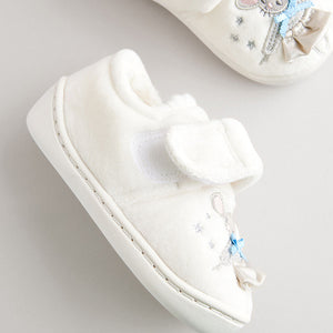 White Fairy Mouse Corduroy Cupsole Slippers