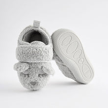Load image into Gallery viewer, Grey Bear Cupsole Slippers
