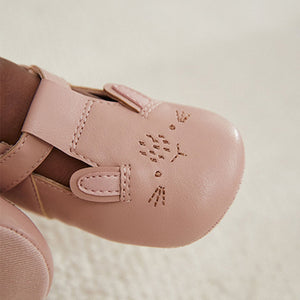 Pink Bunny T-Bar Baby Shoes (0-24mths)