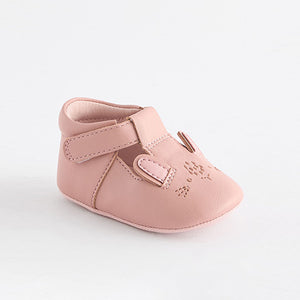 Pink Bunny T-Bar Baby Shoes (0-24mths)