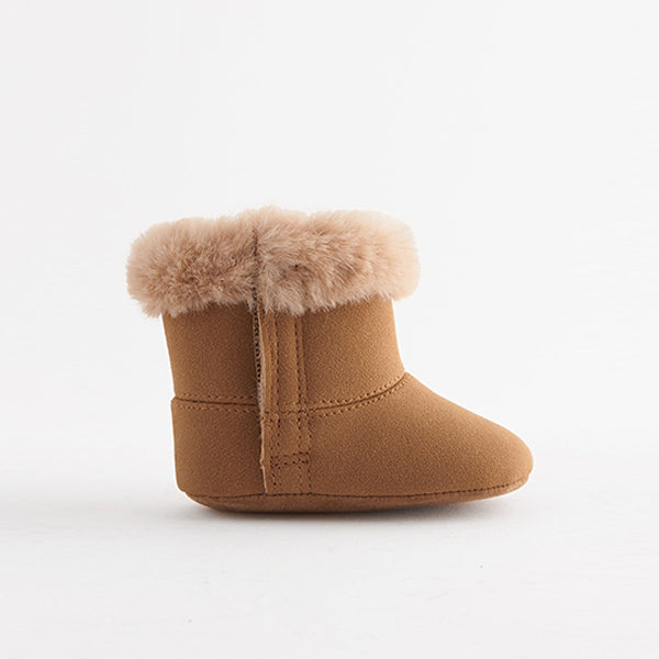 Tan Brown Pull-On Baby Boots (0-24mths)