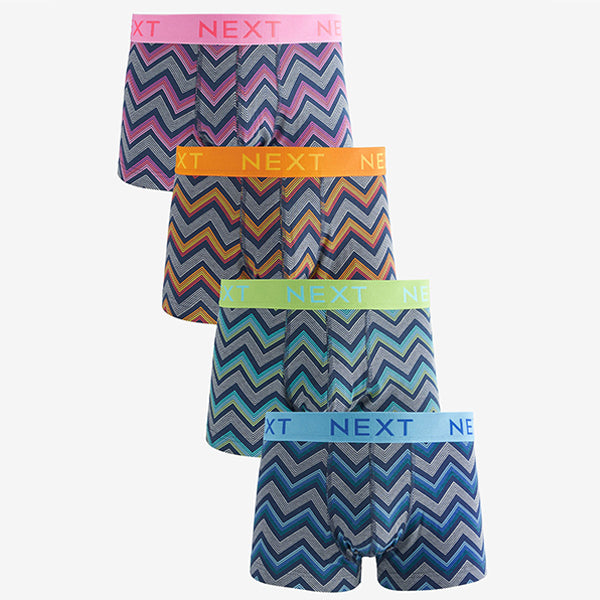 Grey Colour Pop Zig Zag Stripe Pattern 4 pack Hipsters