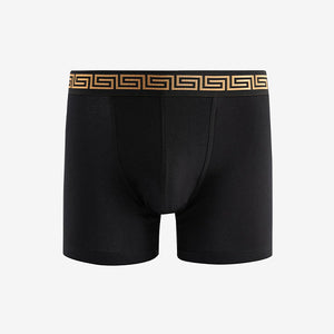 Rich Black/Purple/Blue Cotton Rich Boxers 4 Pack
