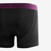 Load image into Gallery viewer, Black Bamboo Rich Colour Waistband Signature Trunk Boxers
