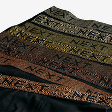 Load image into Gallery viewer, Black Metallic Chain Pattern Waistband 8 pack Hipster Boxers
