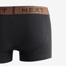 Load image into Gallery viewer, Black Metallic Chain Pattern Waistband 8 pack Hipster Boxers
