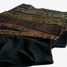 Load image into Gallery viewer, Black Metallic Chain Pattern Waistband 8 pack Hipster Boxers
