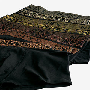 Black Metallic Chain Pattern Waistband 8 pack Hipster Boxers